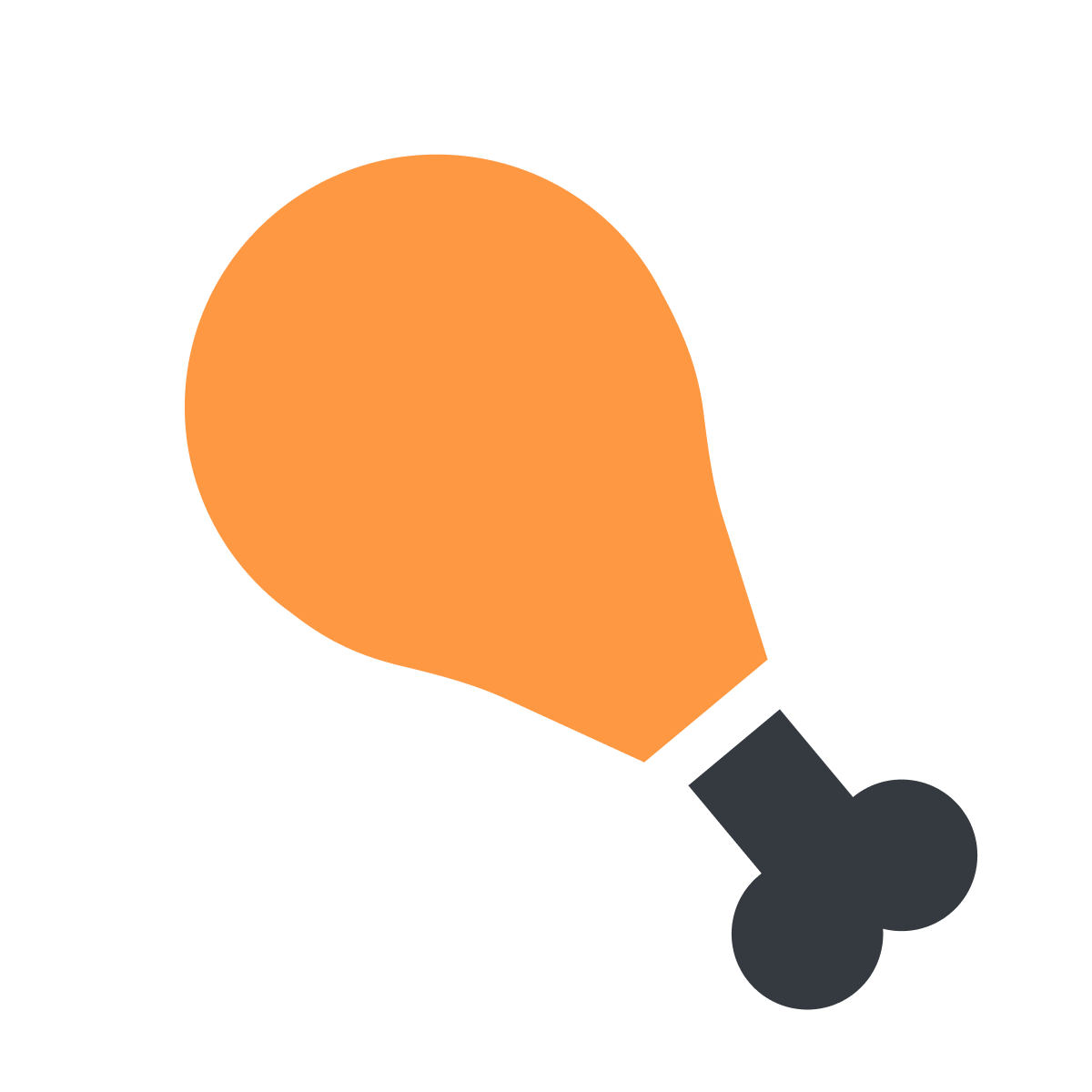 playful chicken leg piece icon vector