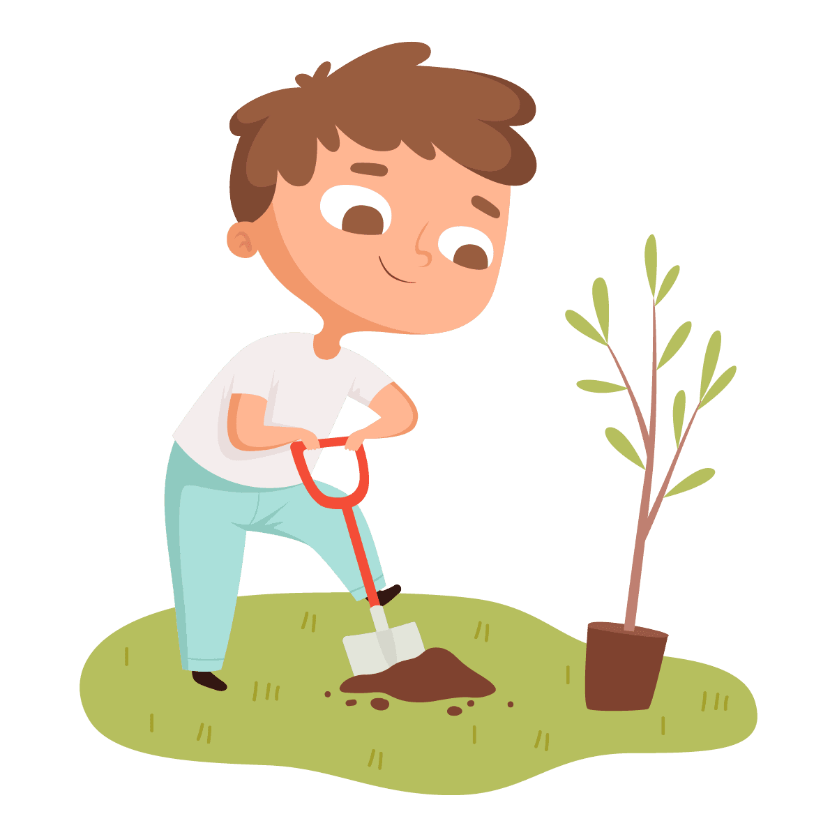 playful kids gardening children enjoy planting illustration
