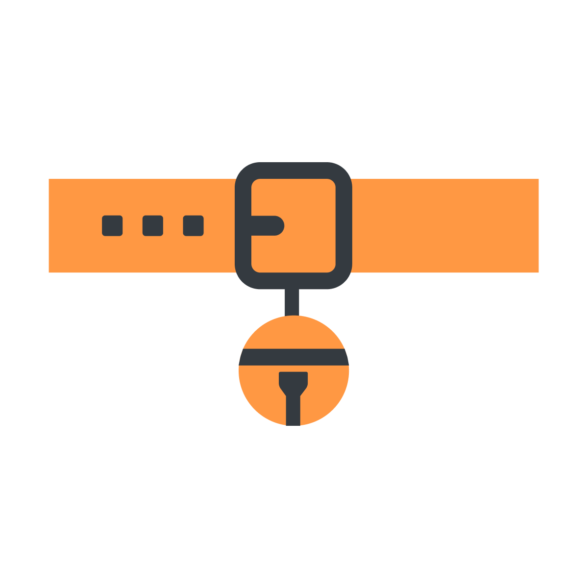 playful pet collar icon with bell design