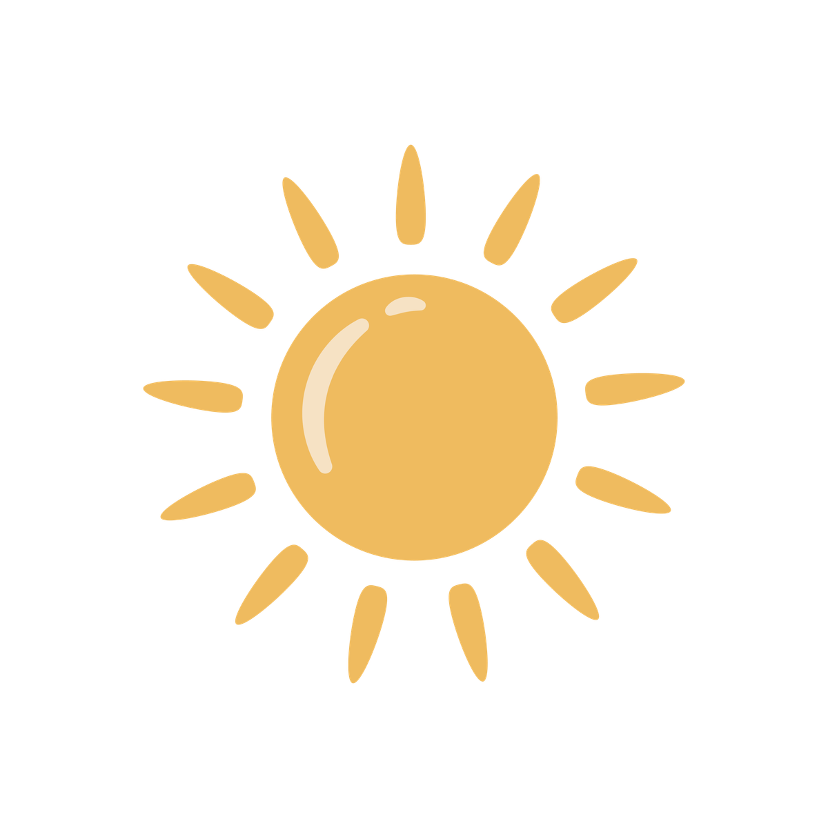 playful yellow sun icon for summer designs