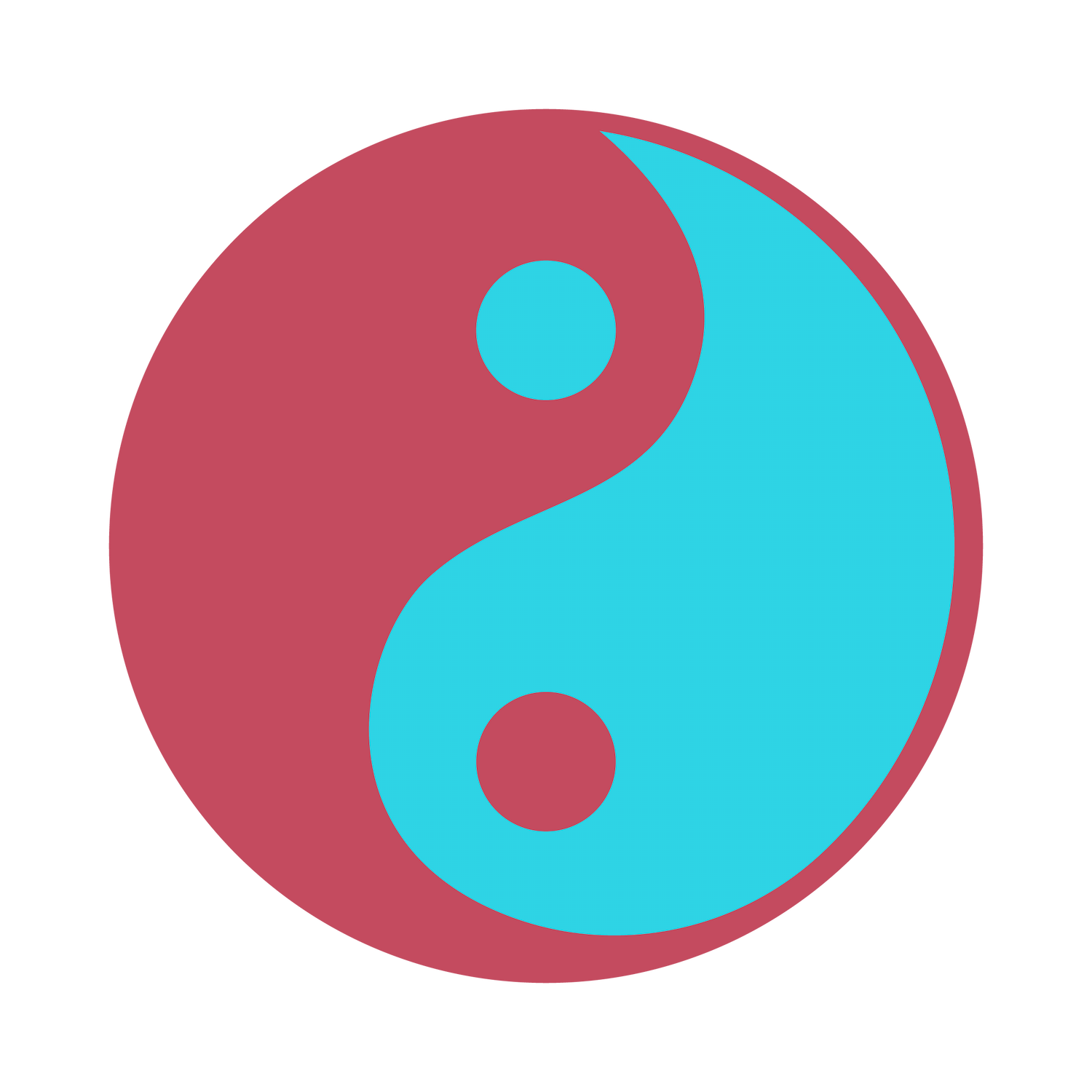 playful yin yang symbol icon illustration