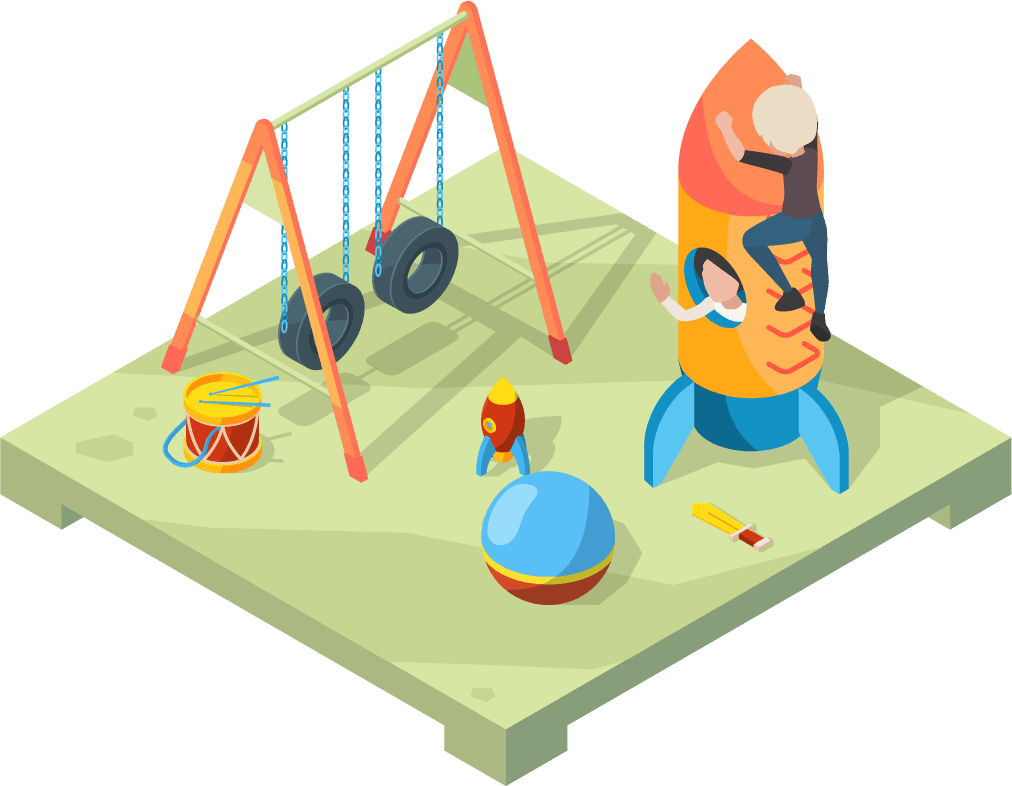 playground isometric view place funny kids games