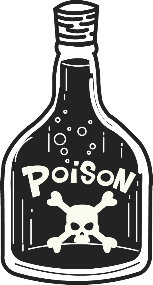 poison bottles icons black white 