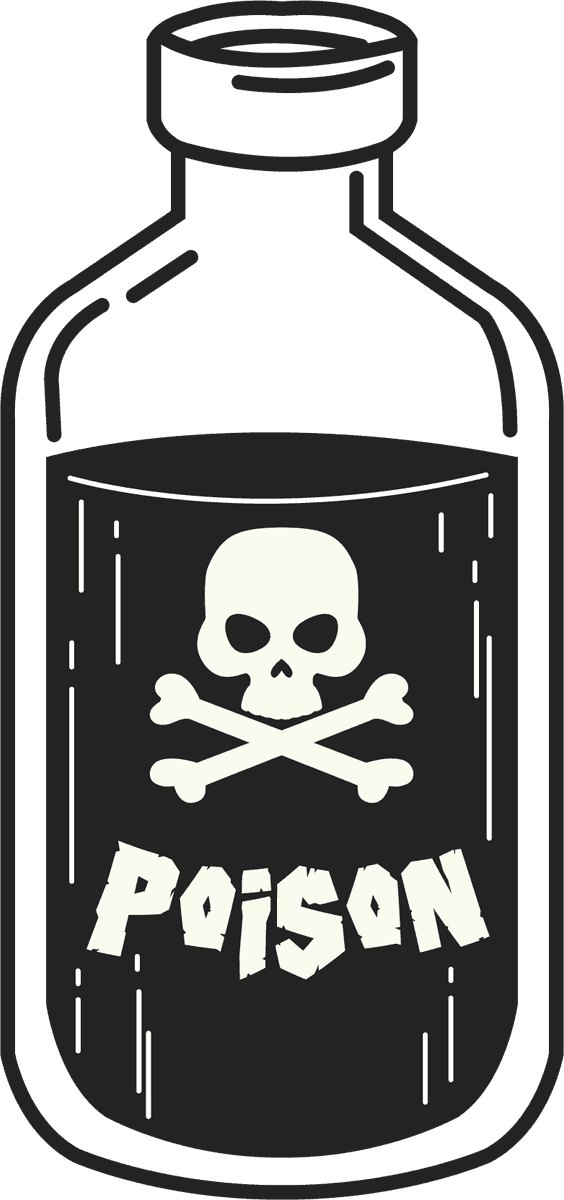 poison bottles icons black white for spooky themes and hazard warnings