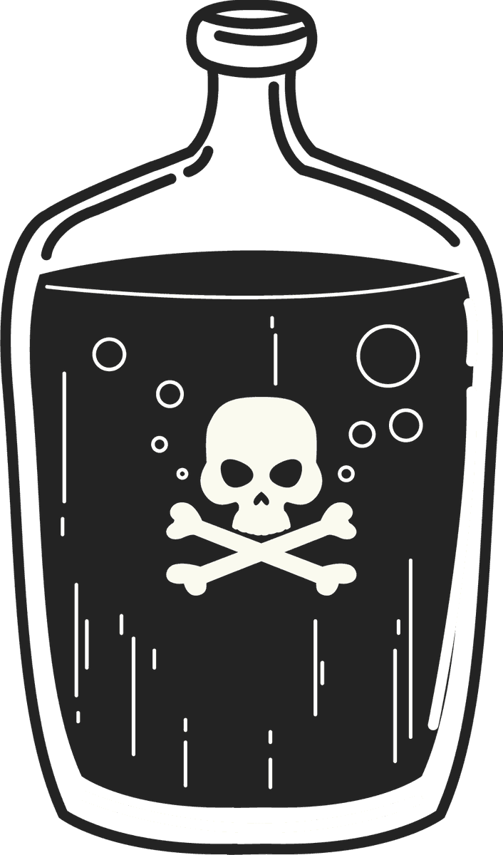 poison bottles icons black white for hazard awareness and safety applications