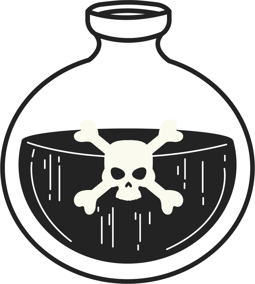 poison bottles icons black white 