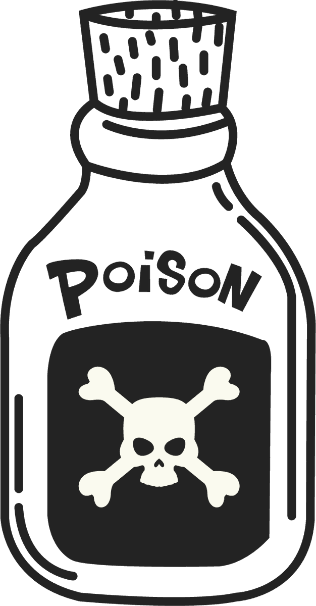 poison bottles icons black white for spooky themes or Halloween decorations