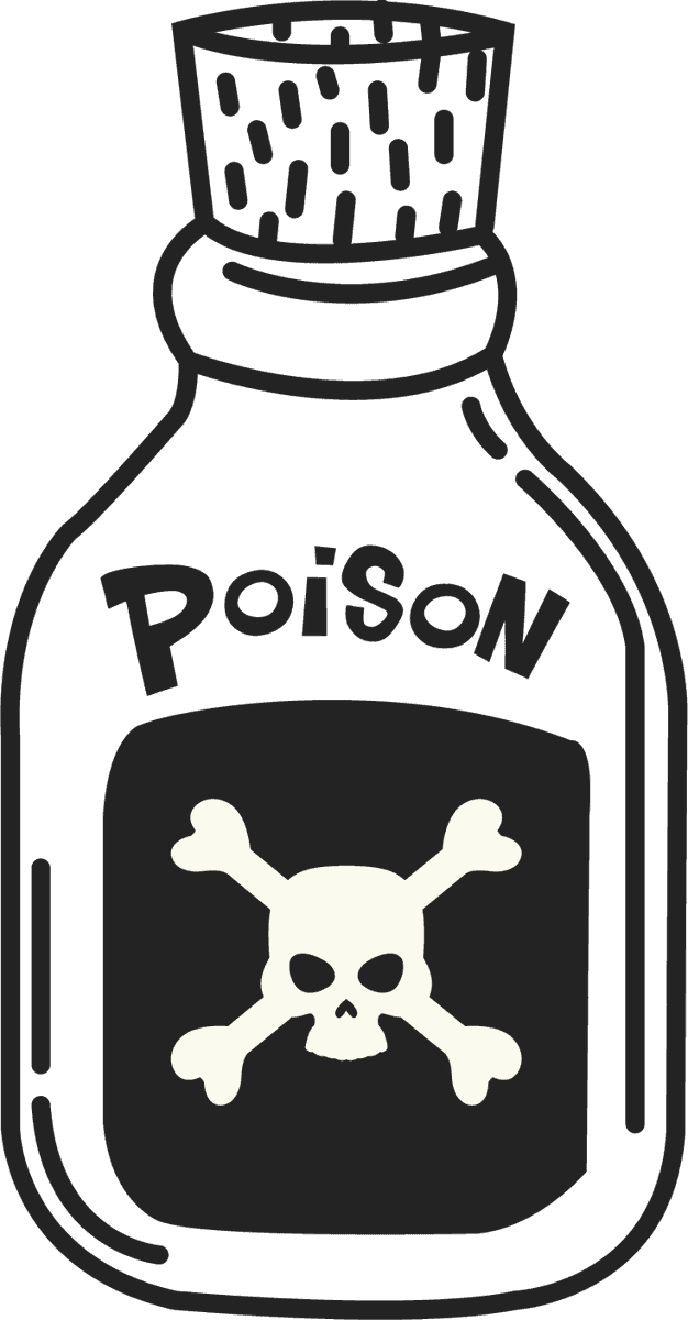 poison bottles icons black white 