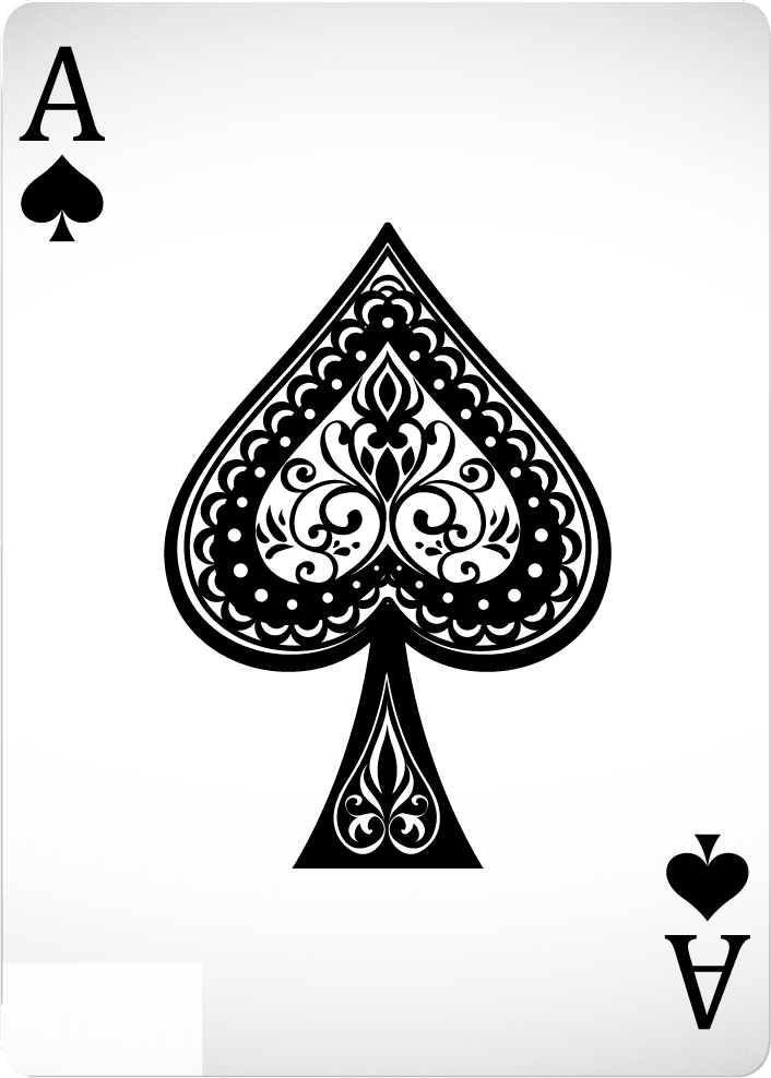 poker cards with front back ornate ace of spades for gaming enthusiasts