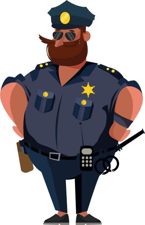 police cartoon character police element 