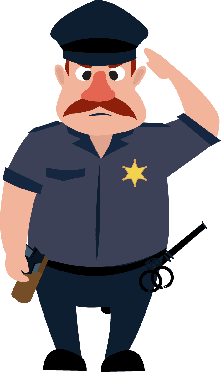 policeman icons collection various gestures cartoon 