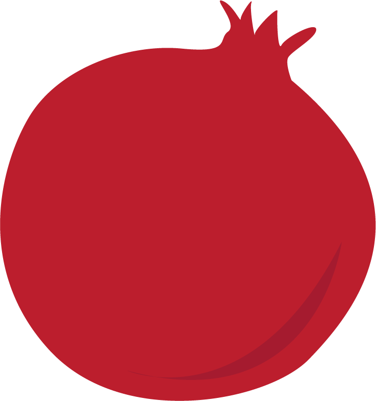 pomegranate icons collection red flat style for fruits and nutrition applications