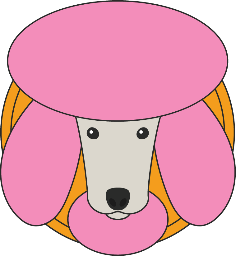 poodle dog cute draw beautiful colorful cartoon for pet lovers and decorations