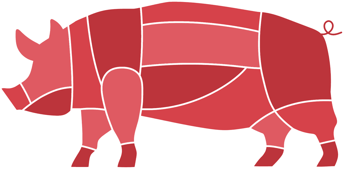 pork meat butcher set for chefs and home cooks featuring essential tools and cuts