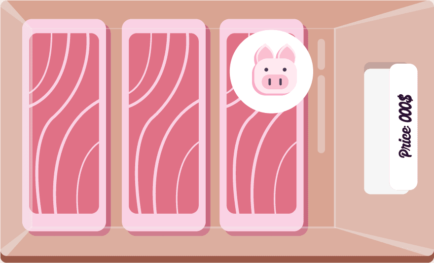 pork tray food background meat trays display icon colored flat