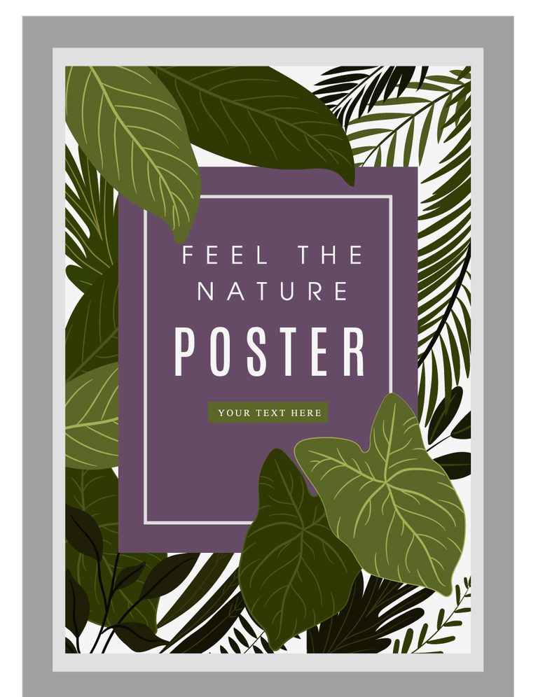 poster natural patterns and textures featuring lush leaves for eco-friendly decor