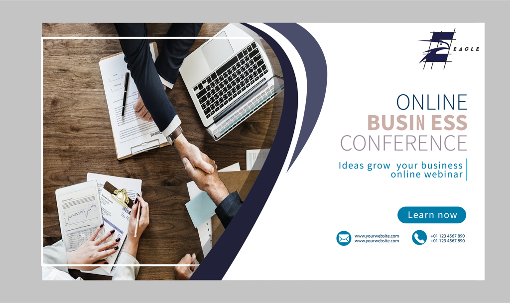 poster patterns and textures for online business conference with modern visuals and engaging layout