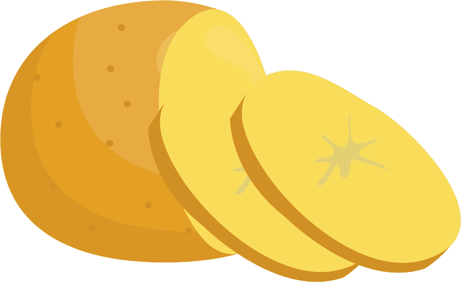 potato icons collection various yellow shades for fun food-themed projects