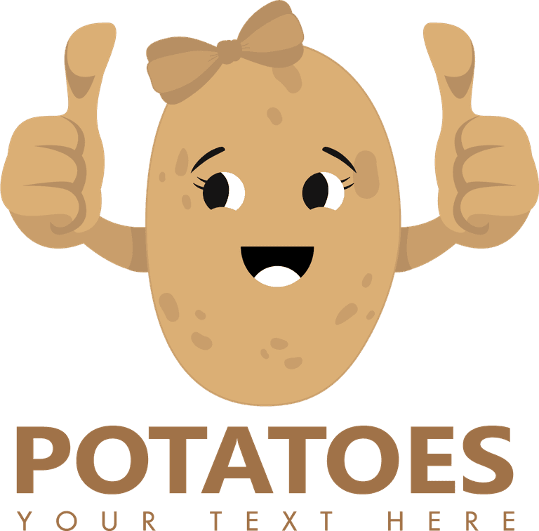 potato identity sets various shapes cute stylized icons