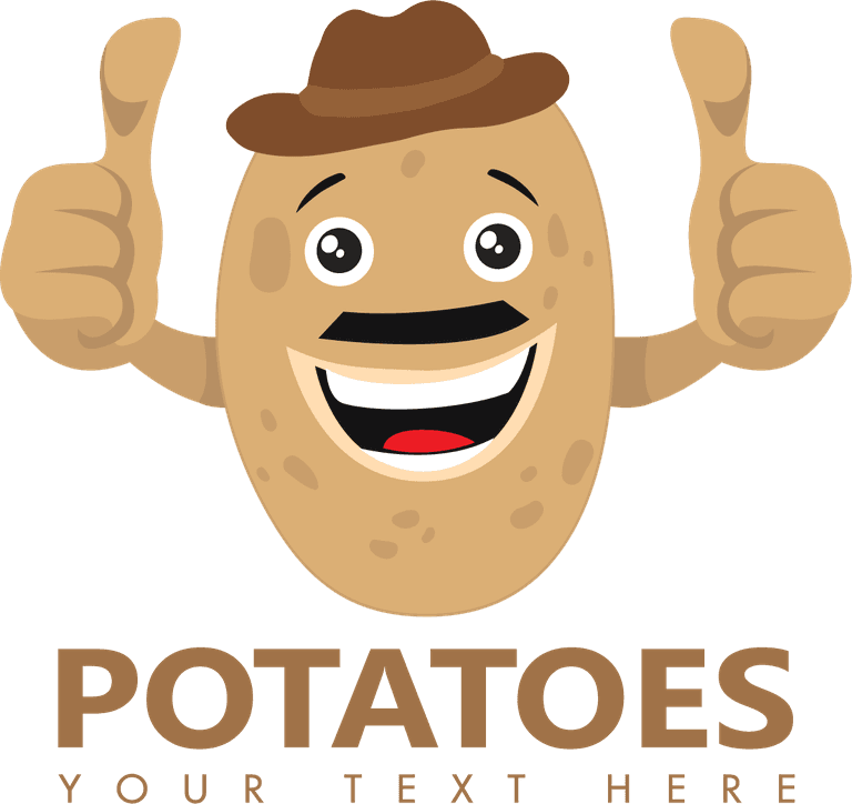 potato identity sets various shapes cute stylized icons