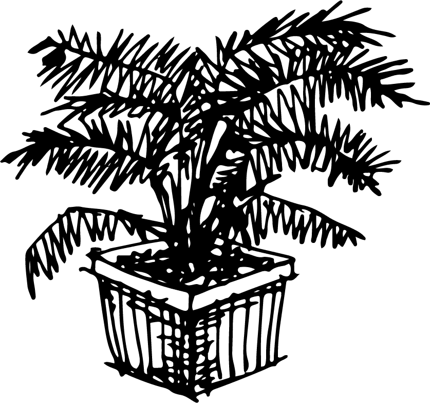 potted tree symbol sign for eco-friendly gardening and nature preservation