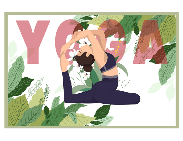 practice yoga every day with a relaxing nature-inspired illustration for mindfulness