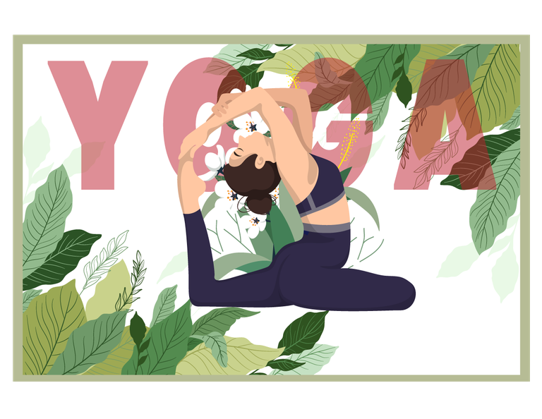 practice yoga every day with a relaxing nature-inspired illustration for mindfulness