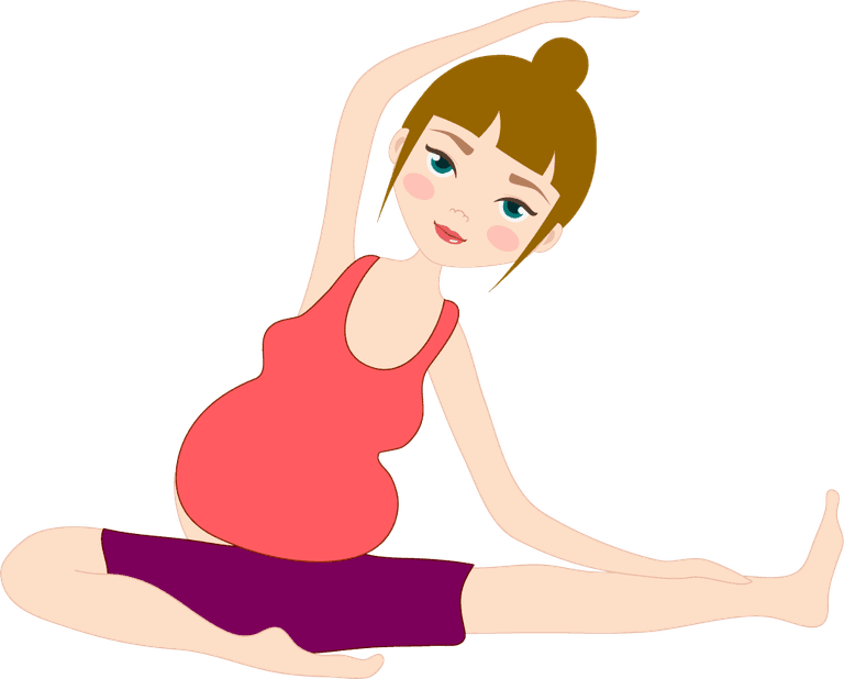 pregnancy yoga active human icons girl doing exercise various postures