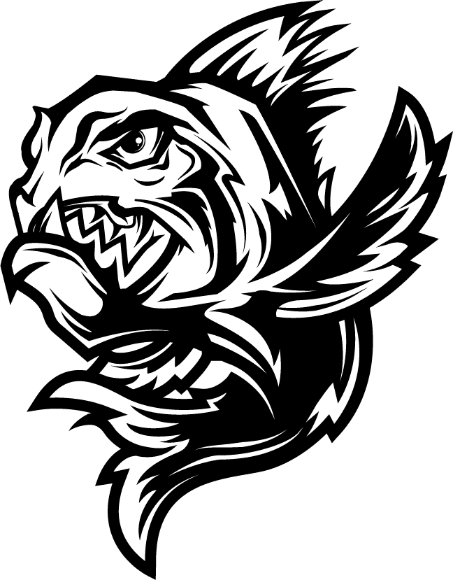 premium piranha logo element illustration with badge and emblem style great for your project