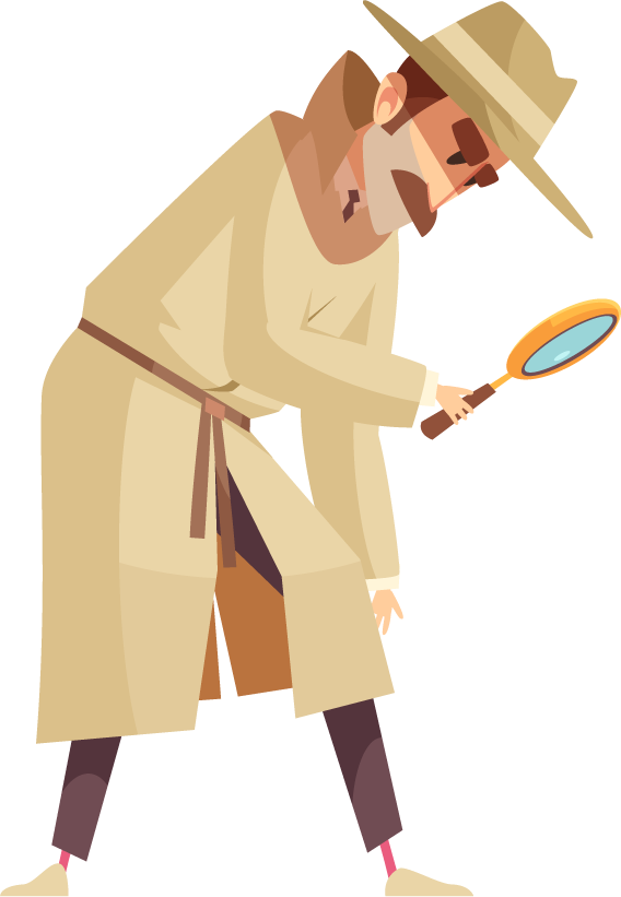 private detective cartoon icons collection featuring playful characters for fun storytelling and branding