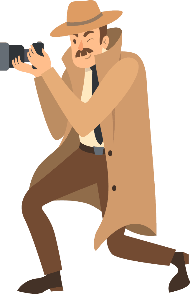private detective with mustache illustrations