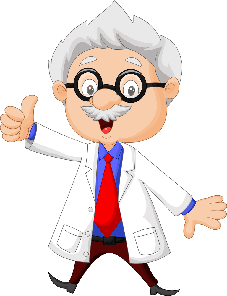 professor cartoon professor collection set featuring a cheerful scientist with glasses