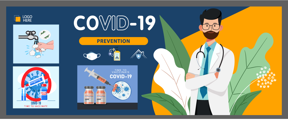 propaganda poster against covid showcasing prevention methods and vaccination benefits