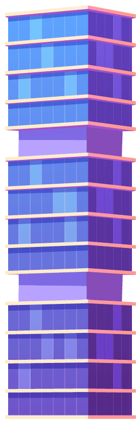 purple glass skyscraper building city building illustration
