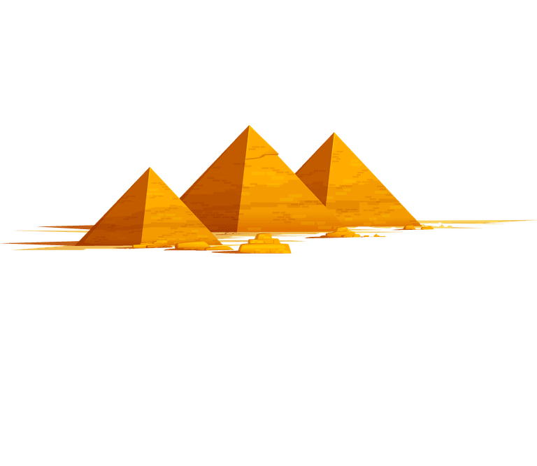 pyramid ancient egypt cartoon set