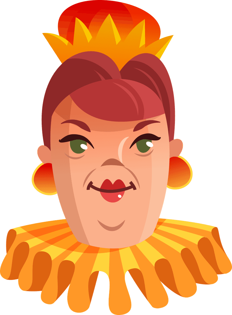 queen princess queen heads set featuring vibrant character illustrations for playful designs