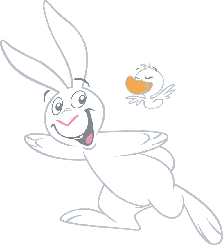 cute rabbit vector with cheerful character and whimsical features for children's illustrations