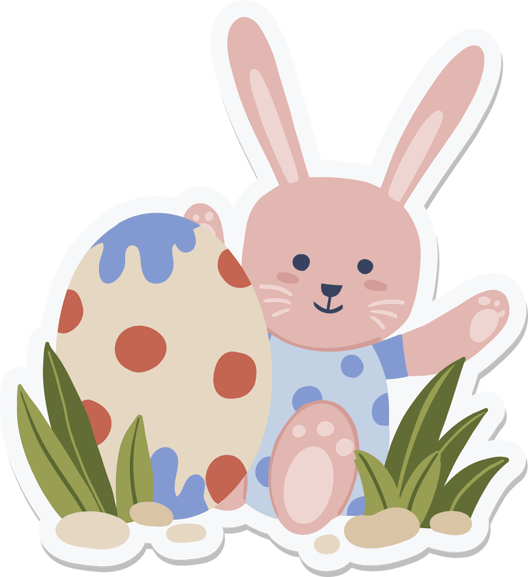 rabbit easter pink bunny stickers for joyful celebrations and festive decorations