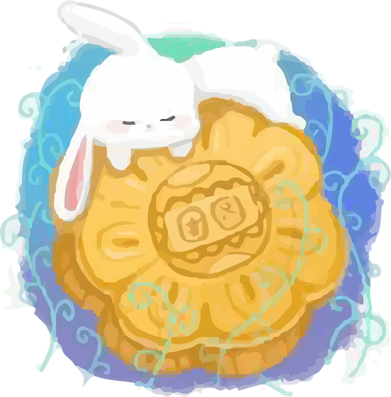 rabbit moon moon cake festival celebration with cute bunny on a festive background