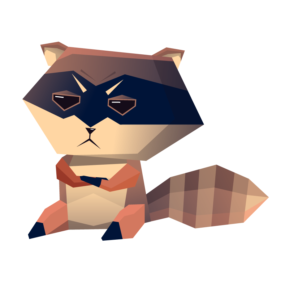 raccoon cartoon character icons big for playful branding and engaging illustrations