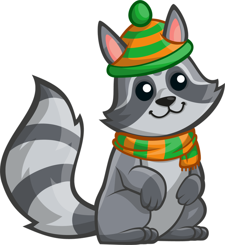 raccoon mountain wild animals in playful attire for festive outdoor adventures