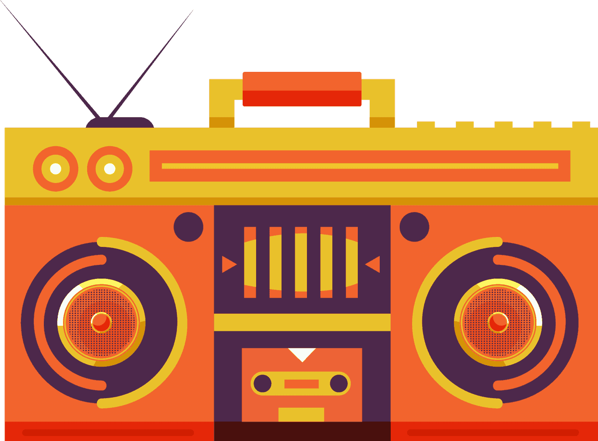radio icons colorful vintage sketch with retro style for music lovers and enthusiasts