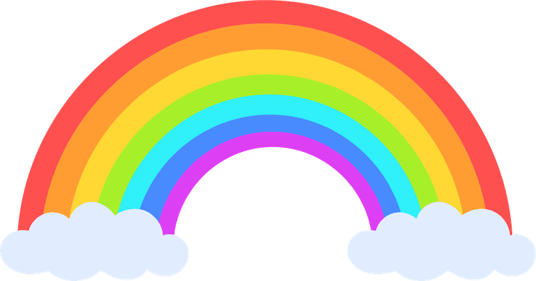 rainbow cartoon unicorn elements illustrations set