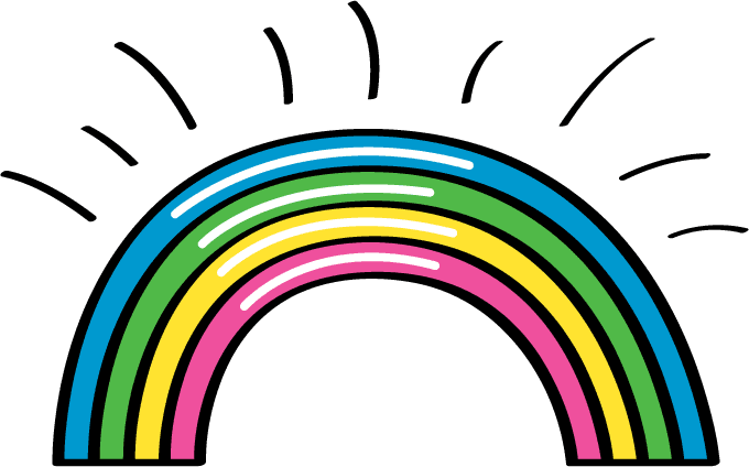 rainbow color theme doodle art cute and colorful