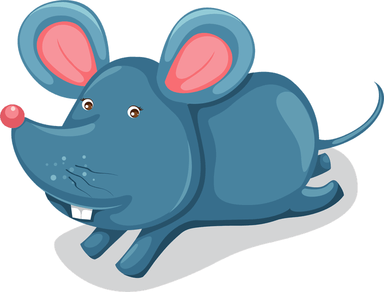 cute and playful rat cartoon animals vector for children's educational materials and games