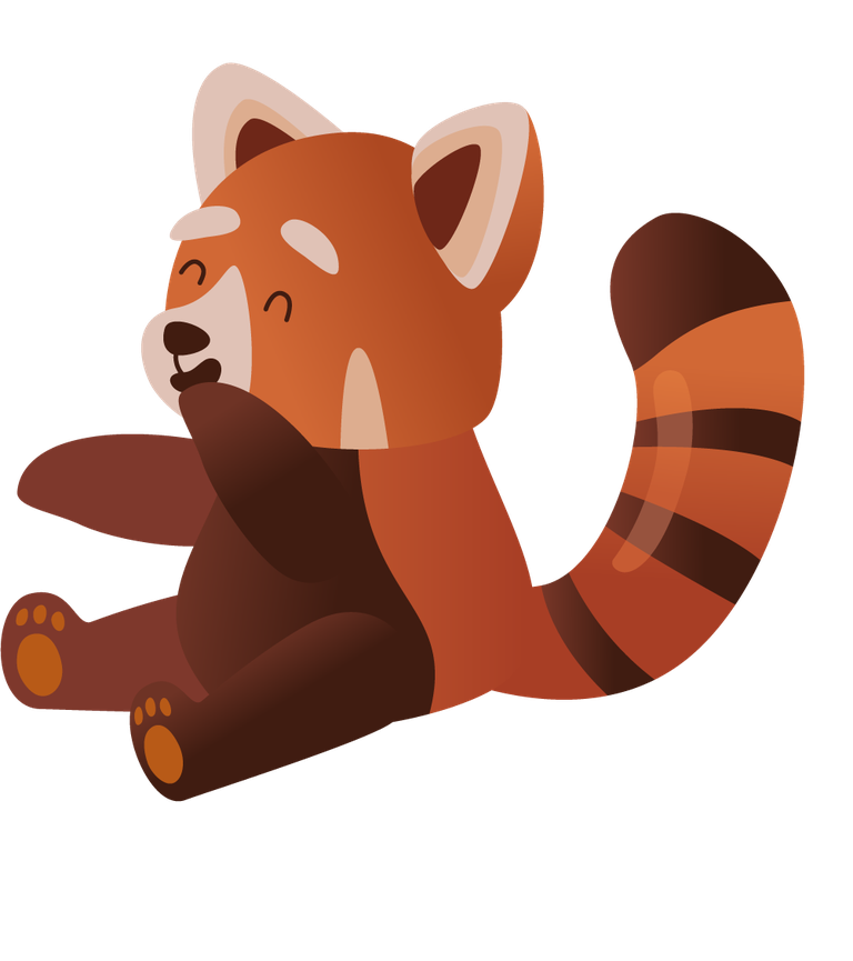 ratel cute red panda cartoon set