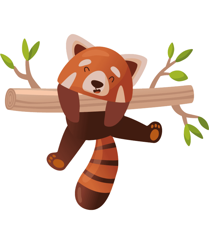 ratel cute red panda cartoon set