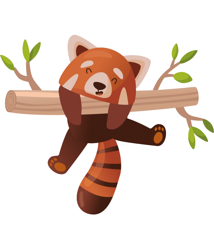 ratel cute red panda cartoon set