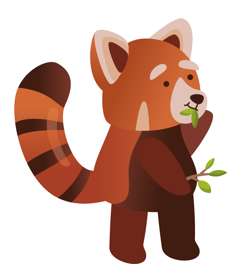 ratel cute red panda cartoon set