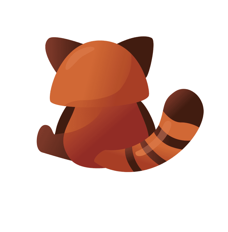 ratel cute red panda cartoon set